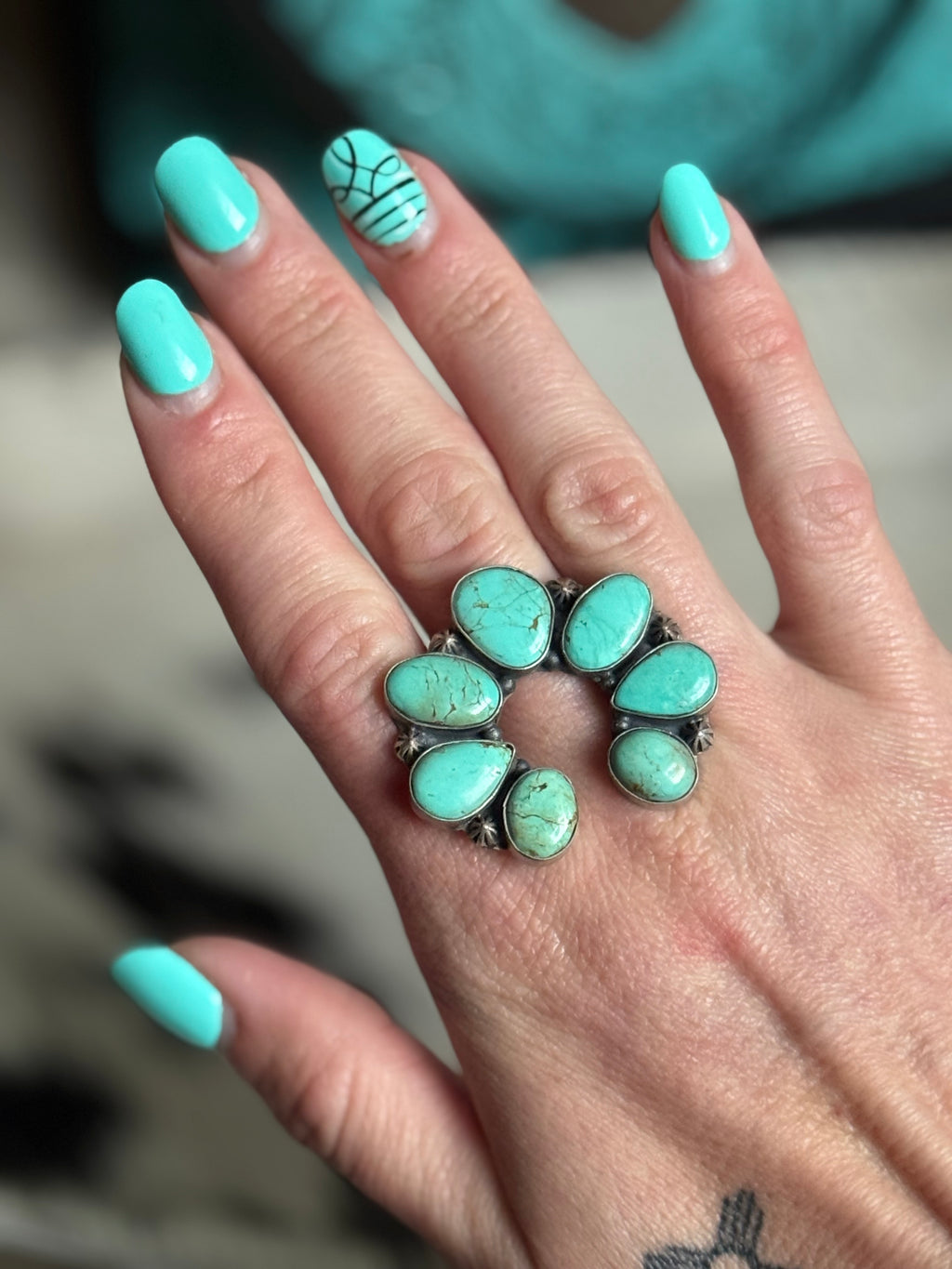 Turquoise Naja adjustable ring