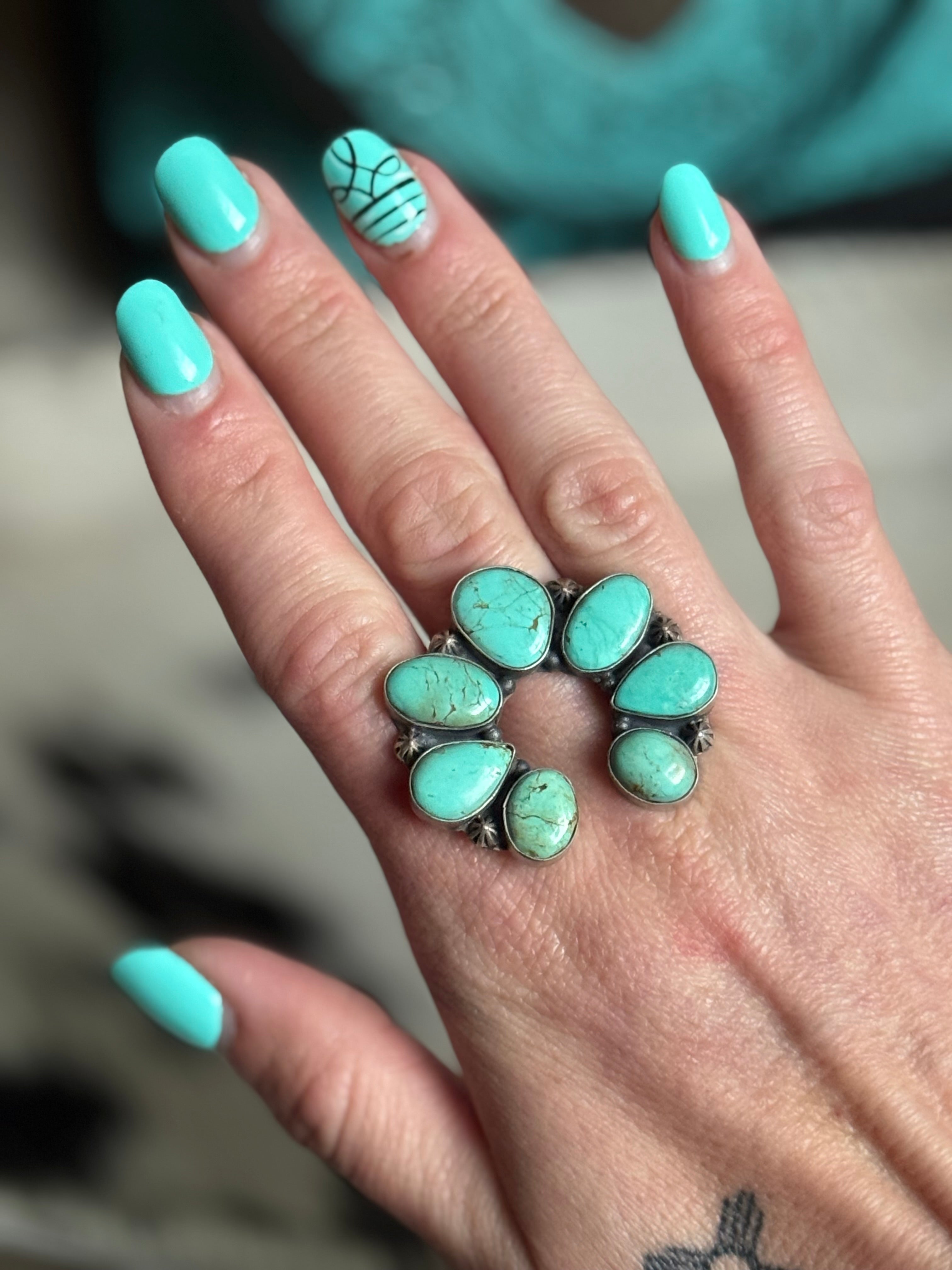 Turquoise Naja adjustable ring