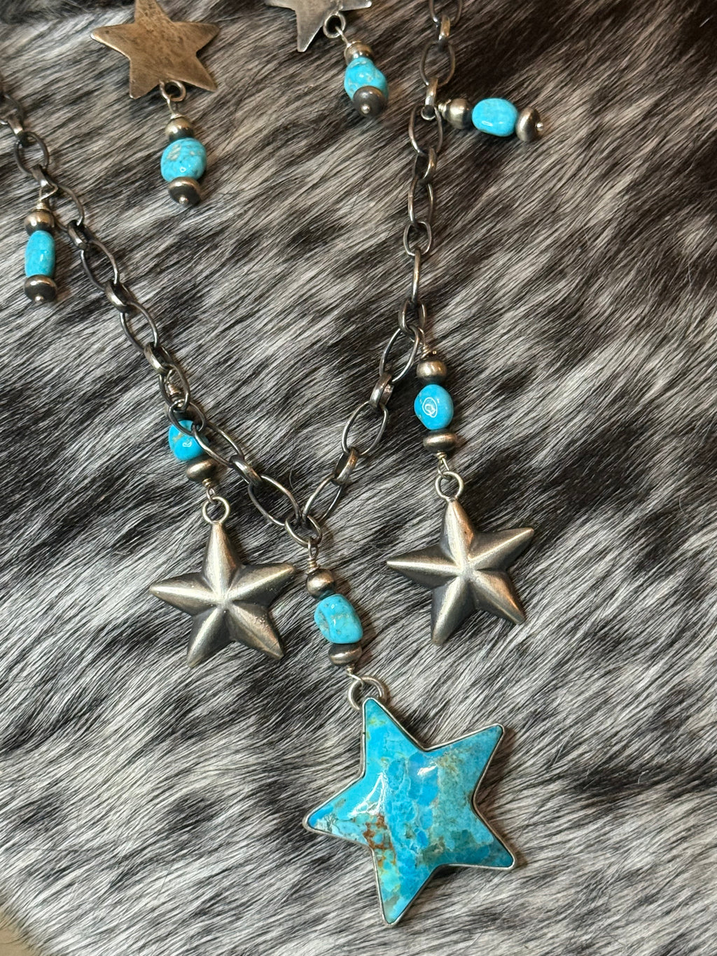 Native Emer Thompson turquoise star necklace & earrings