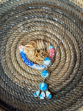 Iced blue dahlia lariat