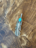 Turquoise feather pendant