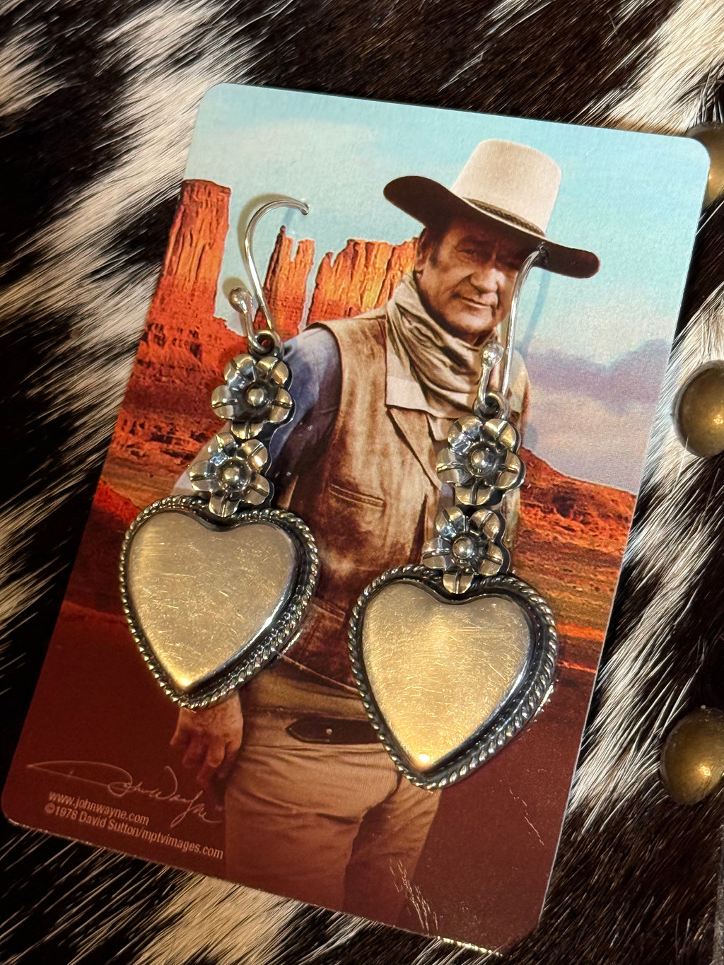 Taxco Mexico Sterling silver heart dangles