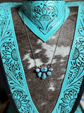 Golden hills turquoise cluster necklace