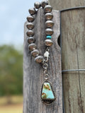 James McCabe Mercury dime bracelet with turquoise charm