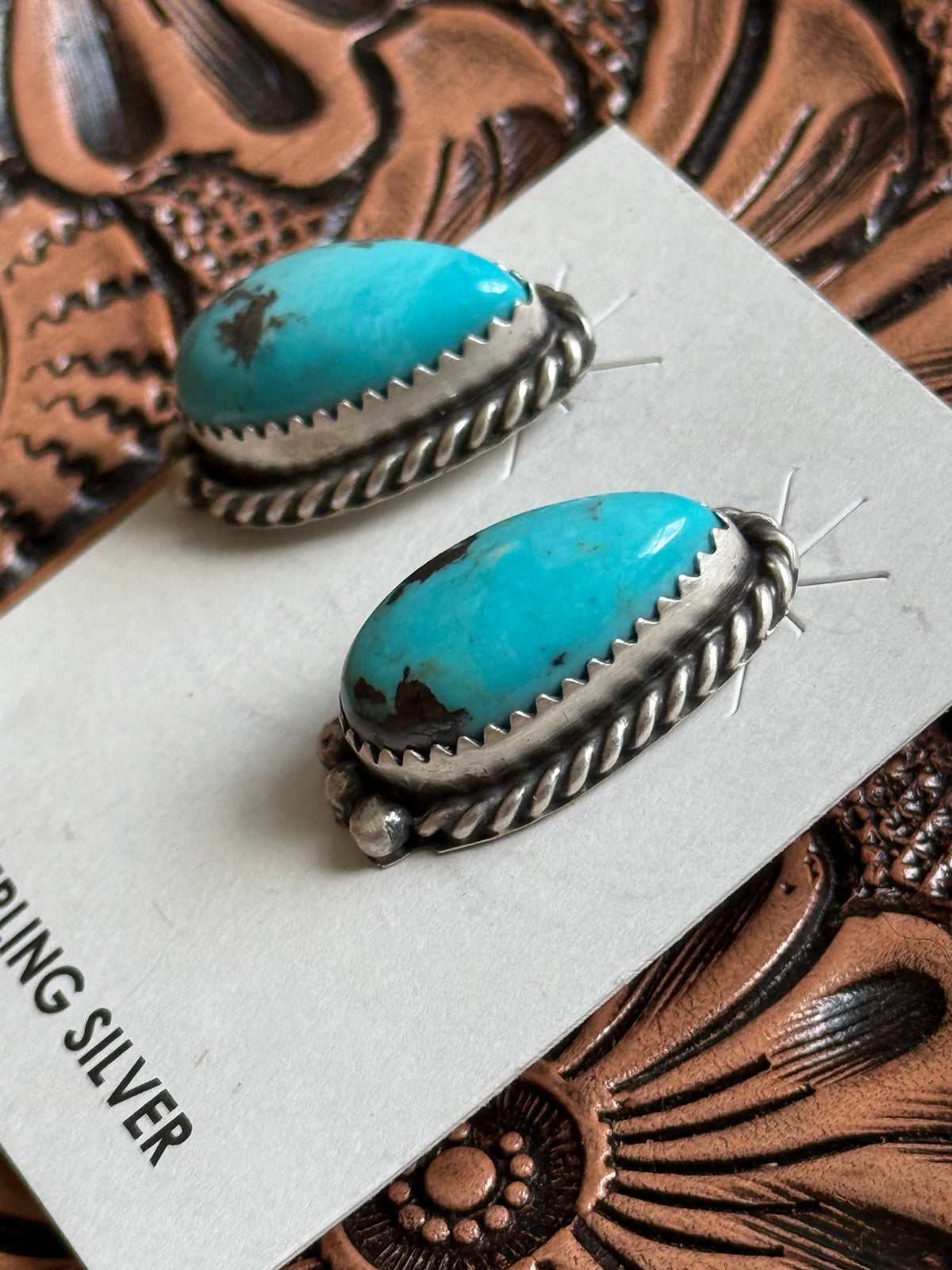 Navajo handmade turquoise stud earrings