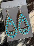 Native made turquoise teardrop earrings