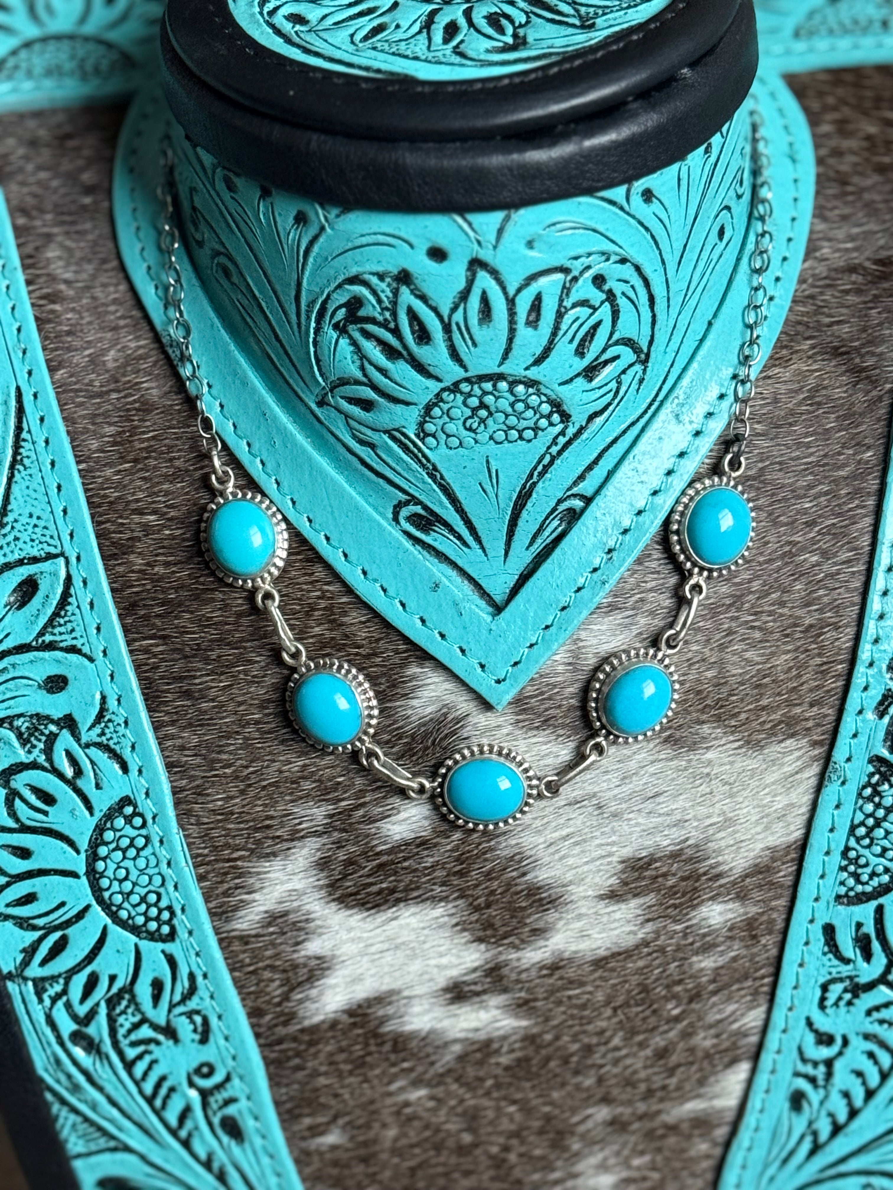 Sleeping beauty turquoise choker necklace