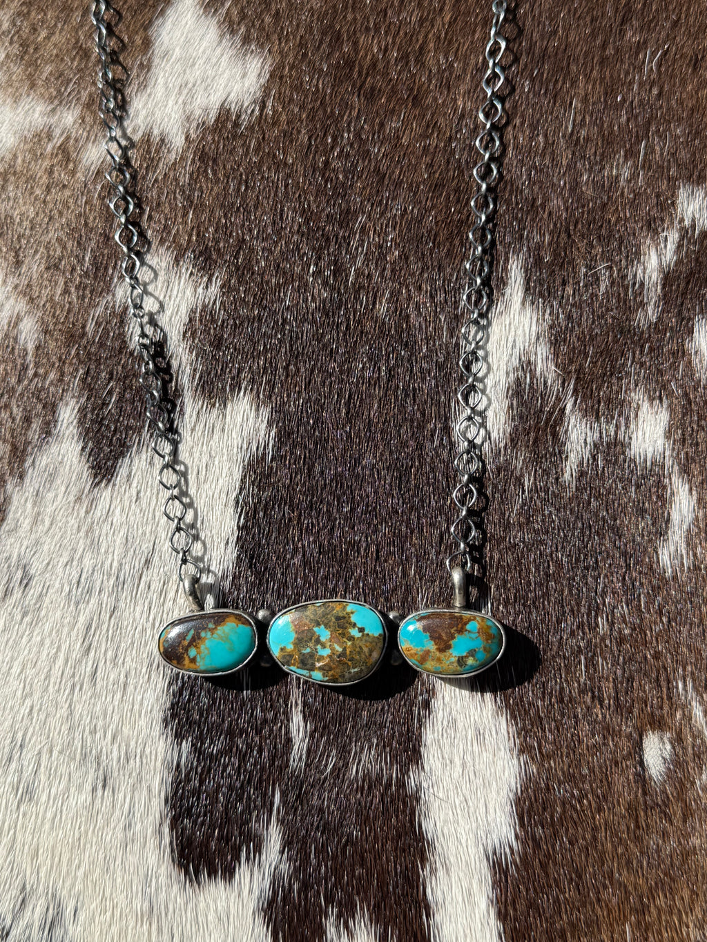 Mine 8 turquoise bar necklace Native made