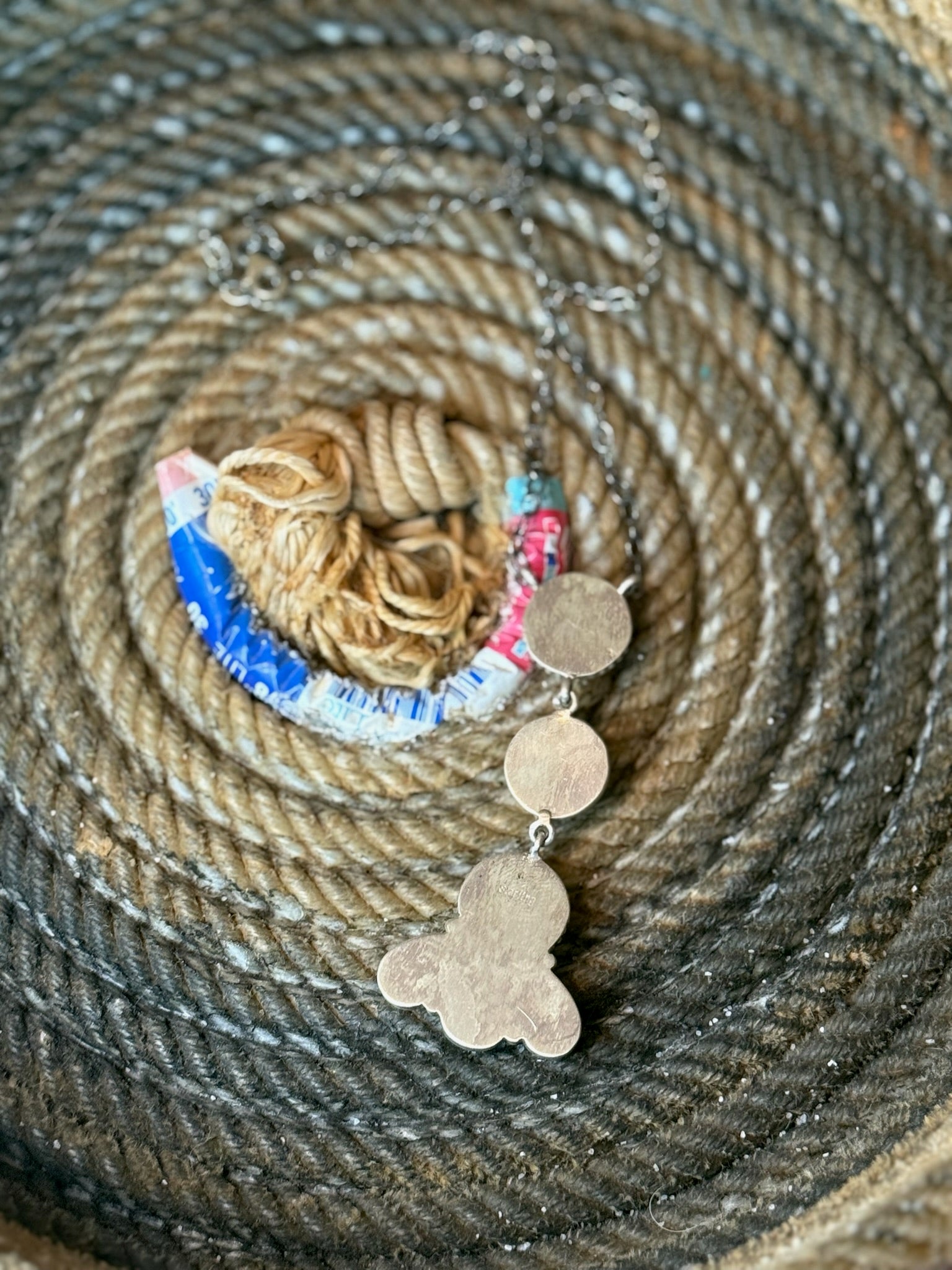 Iced blue dahlia lariat