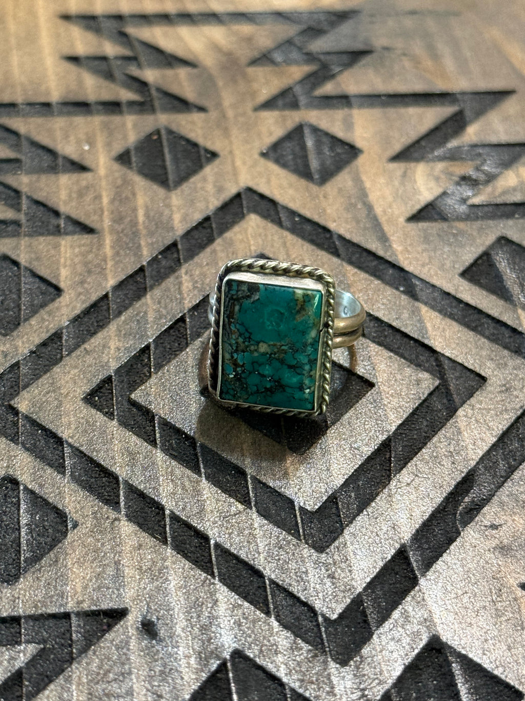 Navajo Sheila Tso turquoise adjustable ring