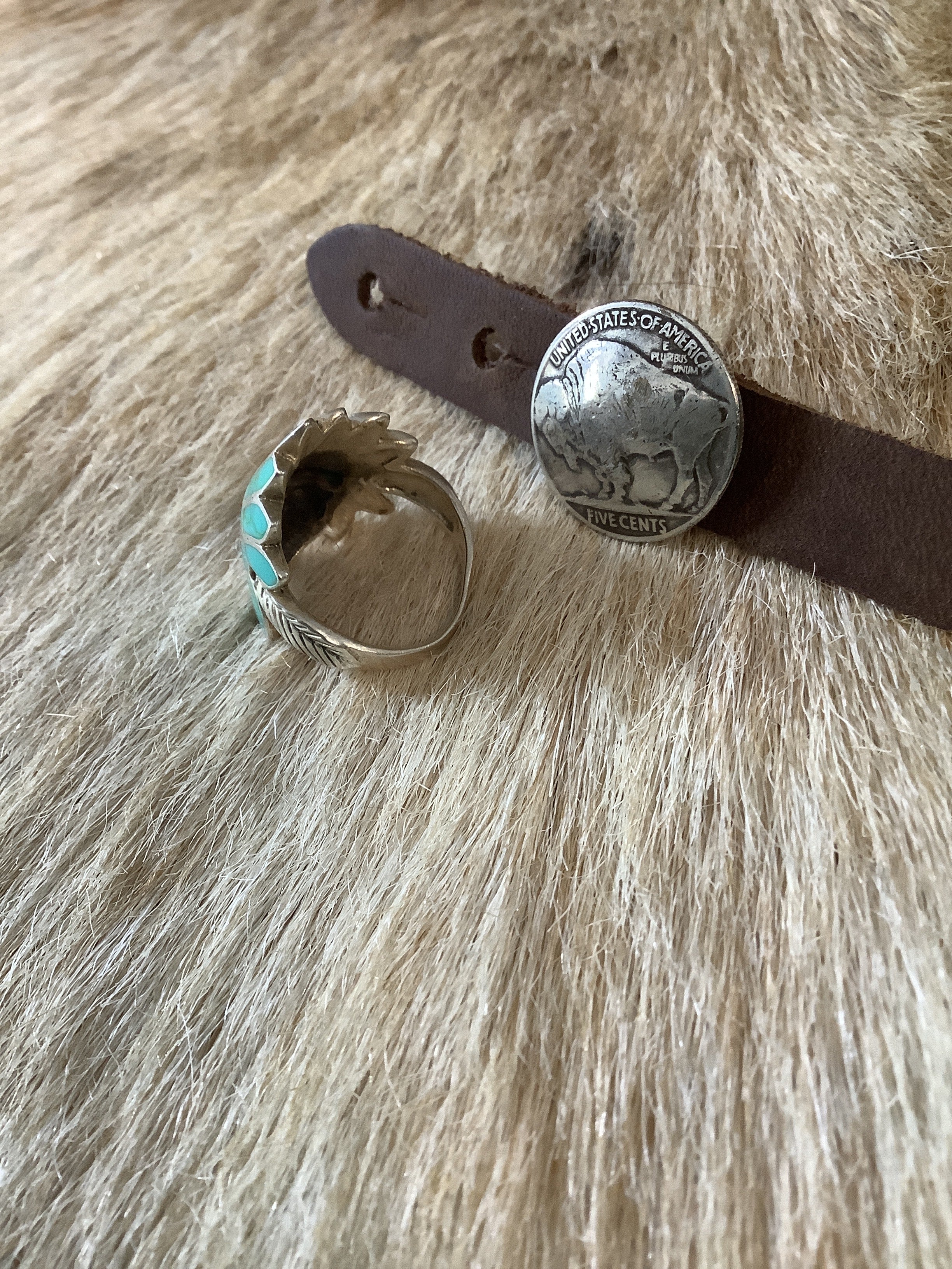 Turquoise head dress ring
