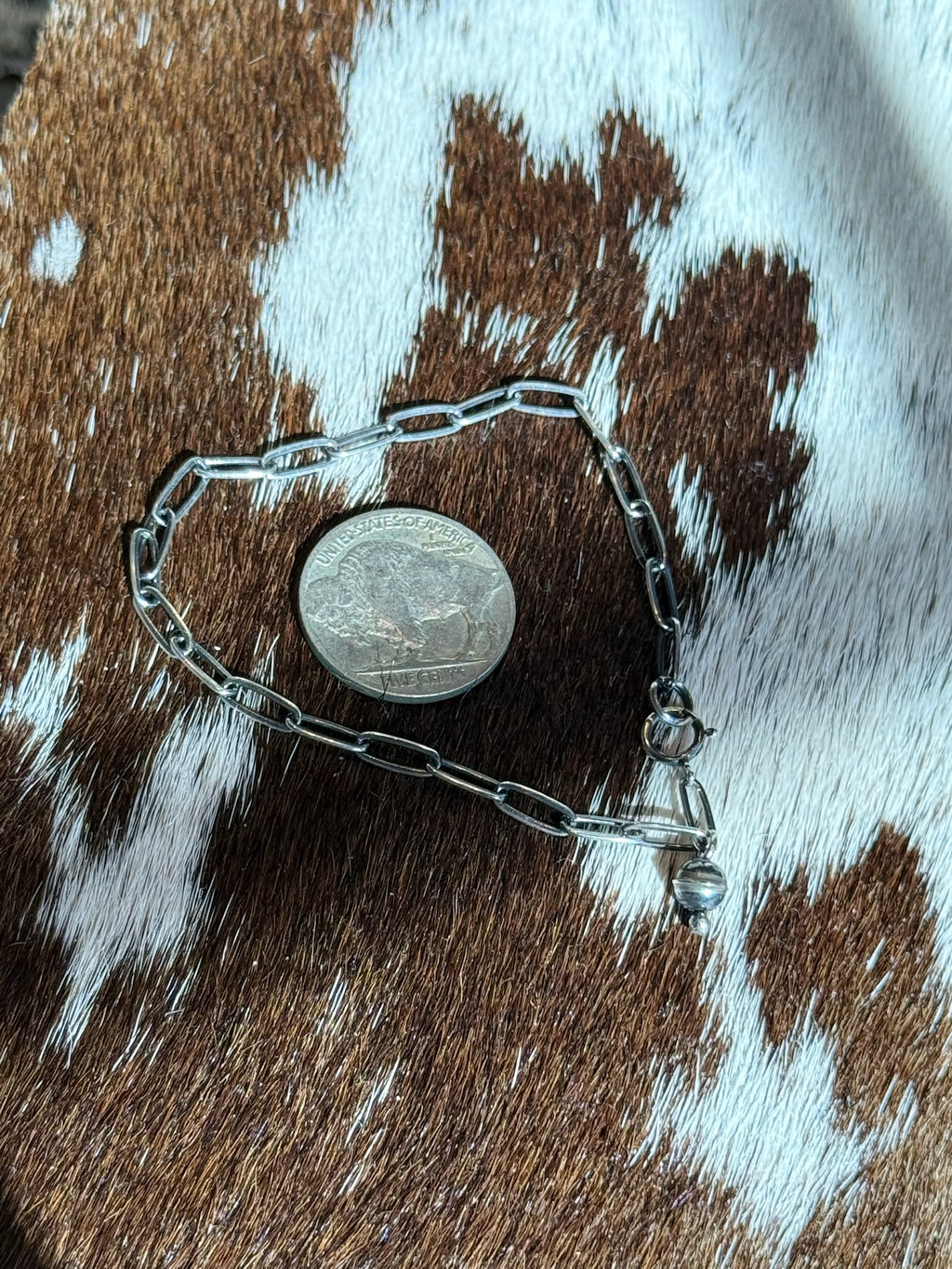 Sterling silver paper clip bracelet
