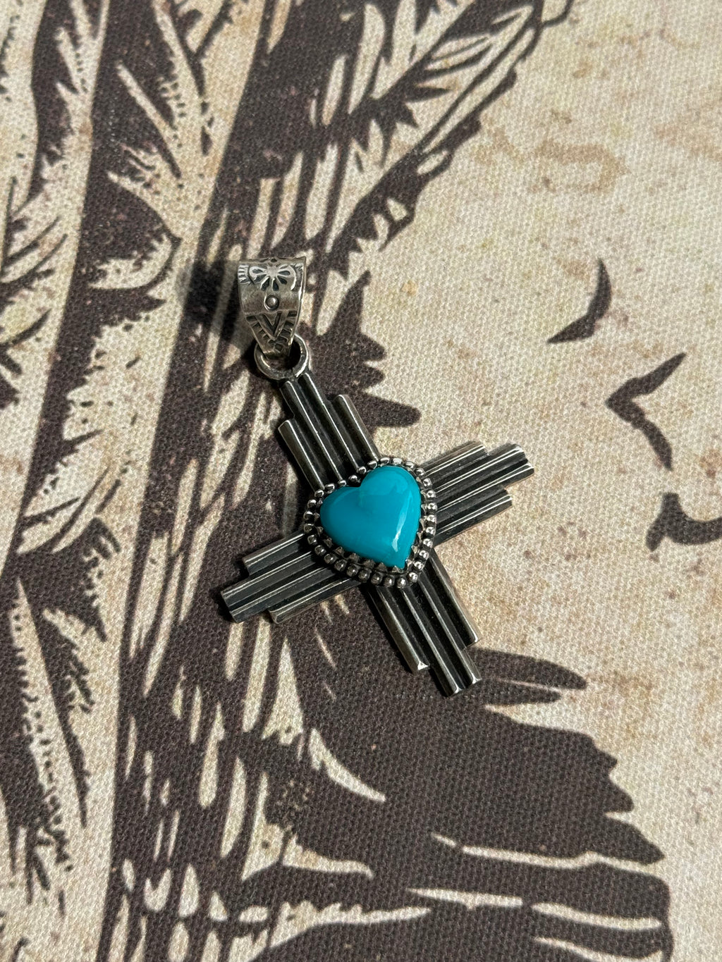 Turquoise Zia pendant