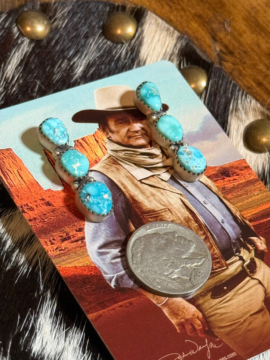 White water turquoise earrings