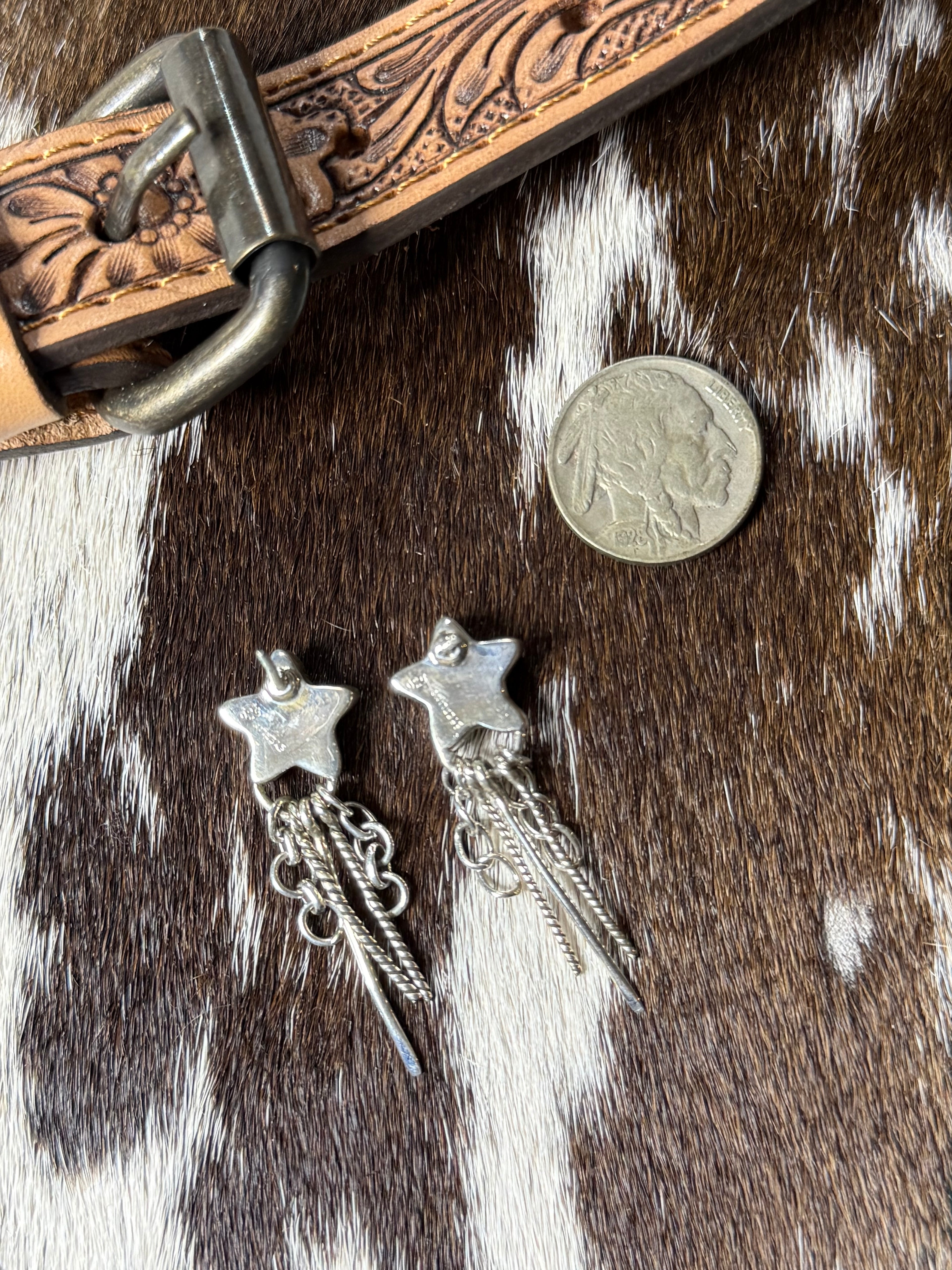 Turquoise star earrings