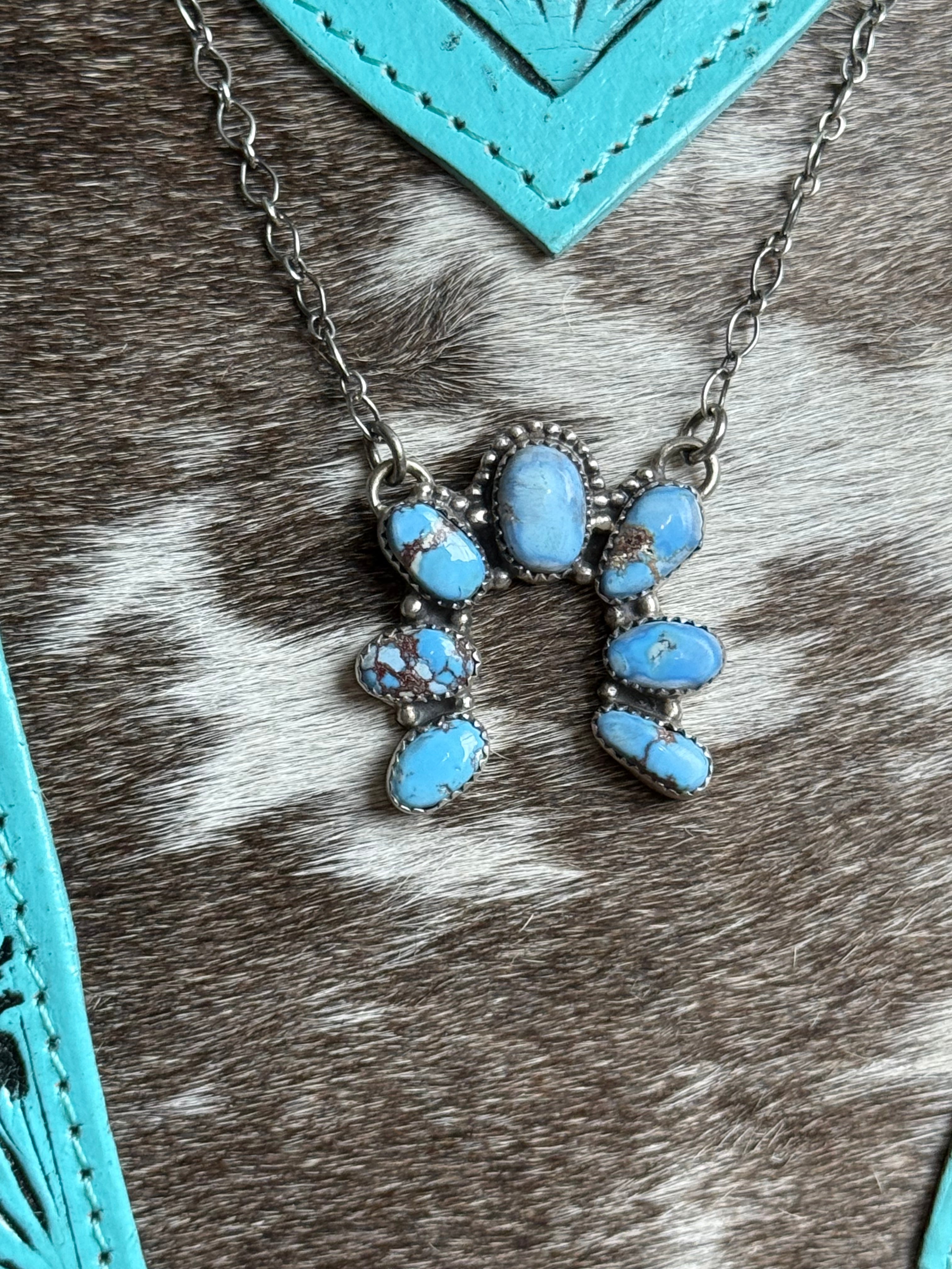 Golden hills turquoise naja necklace