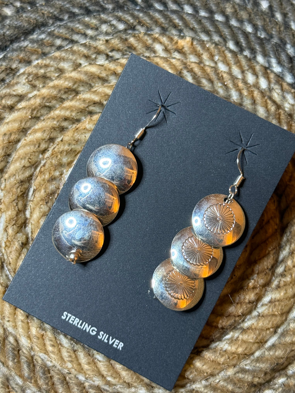 Native American Ina Nez handmade pillow bead earrings