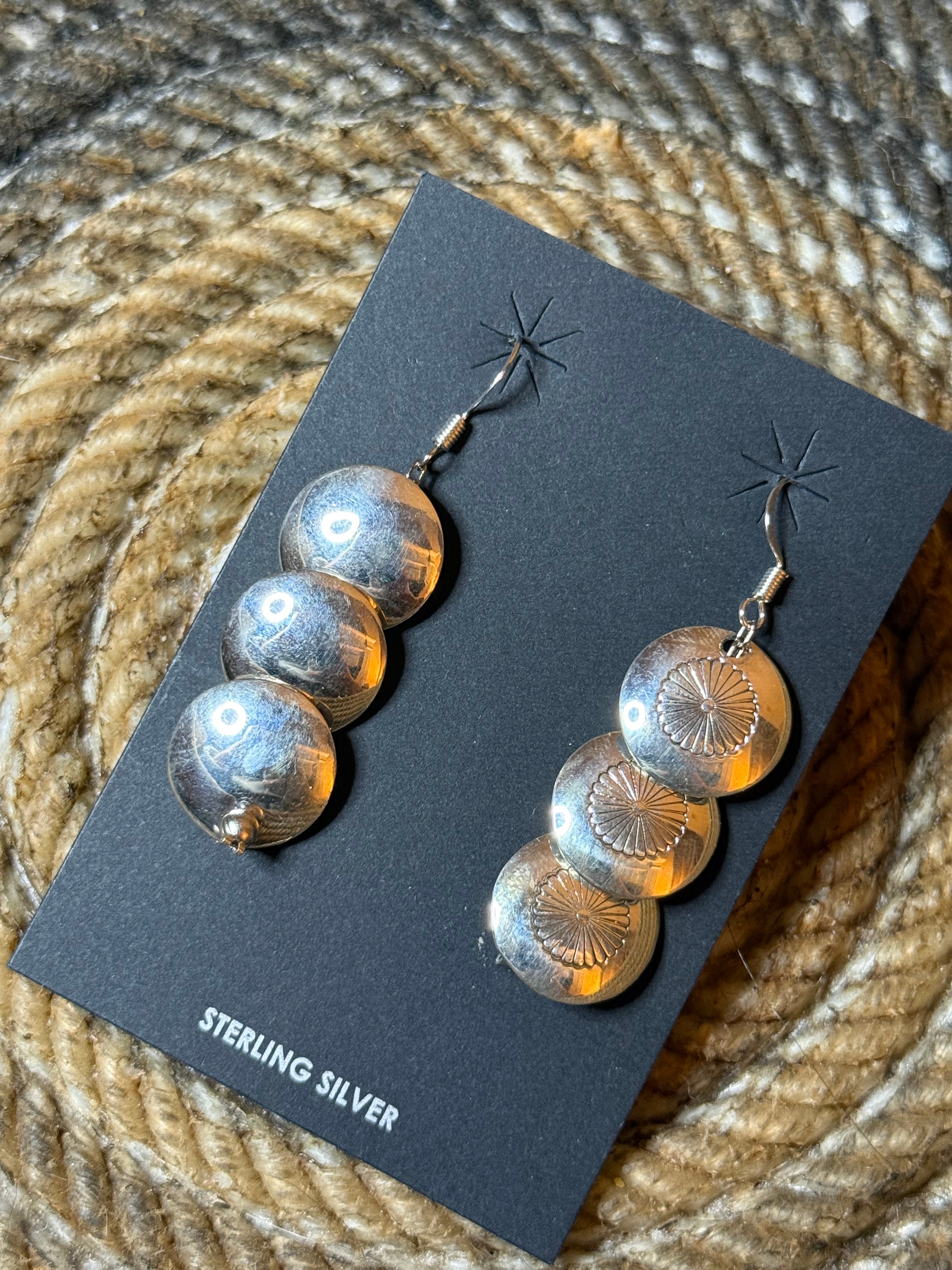 Native American Ina Nez handmade pillow bead earrings