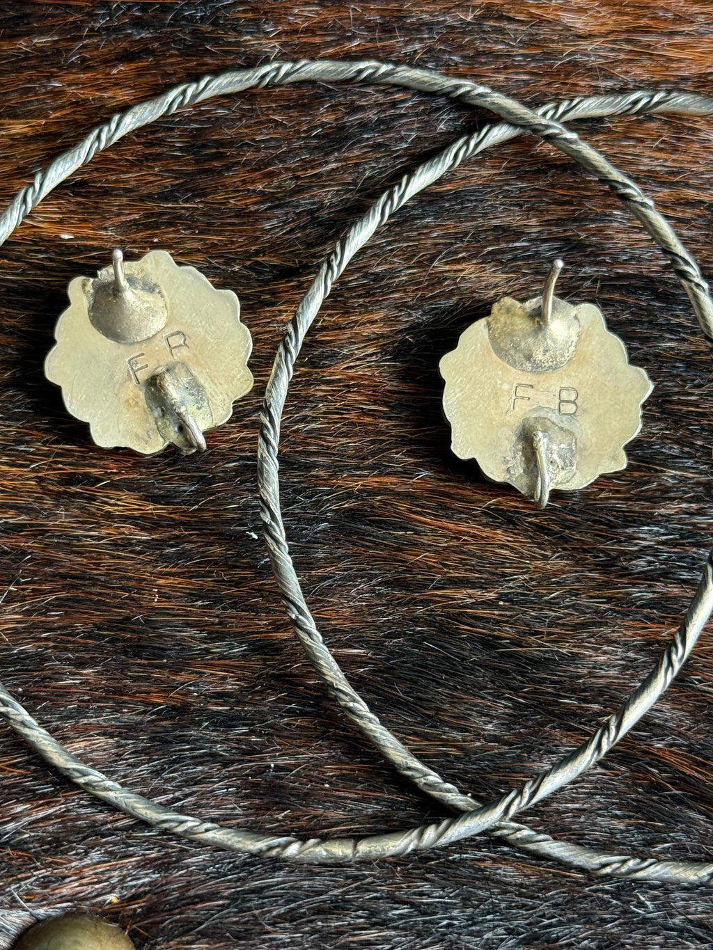 Native American turquoise hoops/bangles/pendants