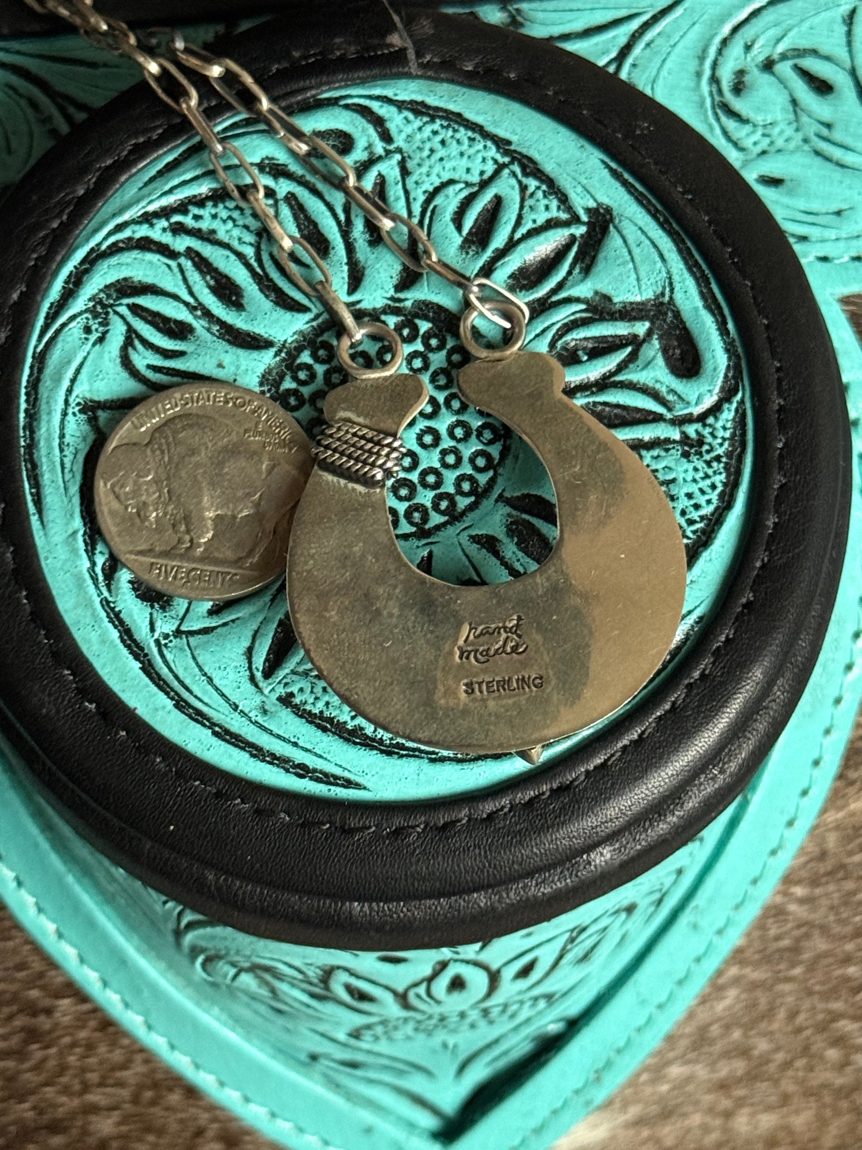 Turquoise horseshoe necklace
