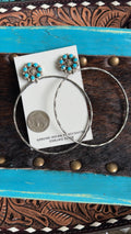 Native American turquoise hoops/bangles/pendants