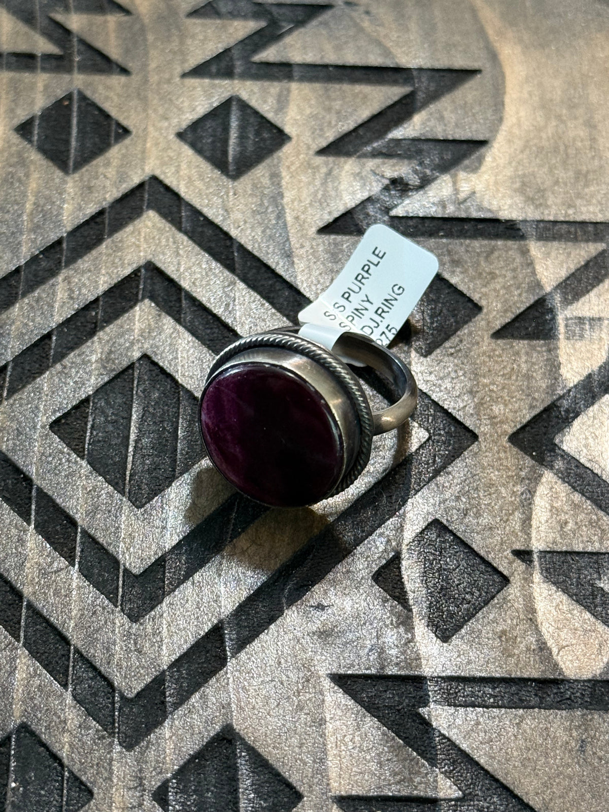 Navajo Scott Skeets purple spiny adjustable ring
