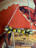 Yellow dahlia bar necklace