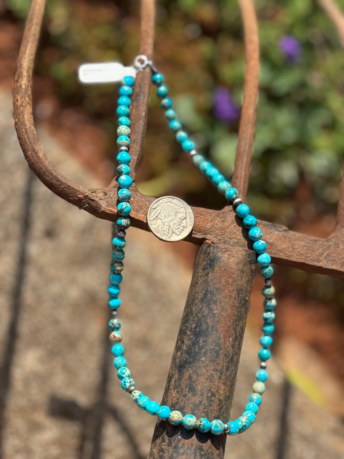 18” turquoise Jasper & sterling silver necklace