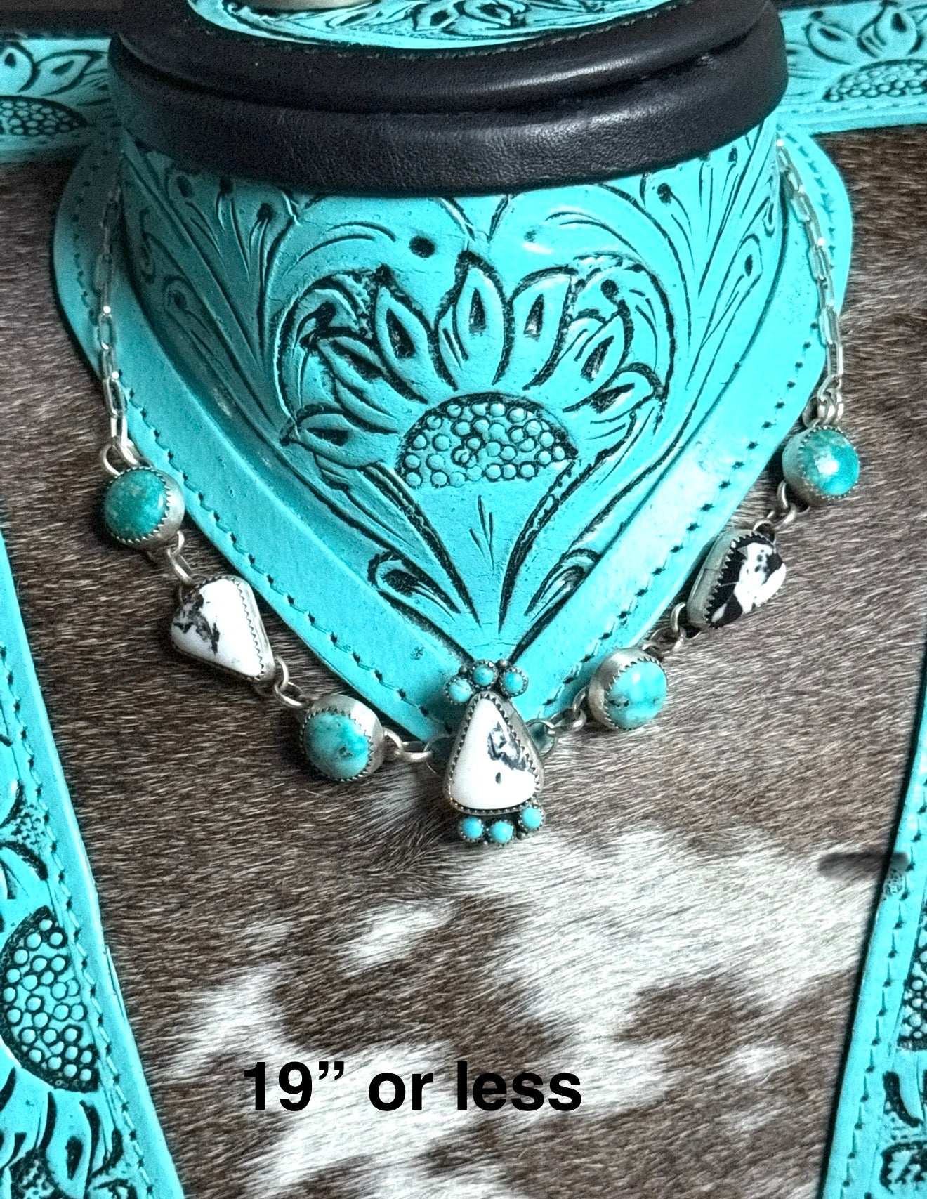 Turquoise and white buffalo choker necklace