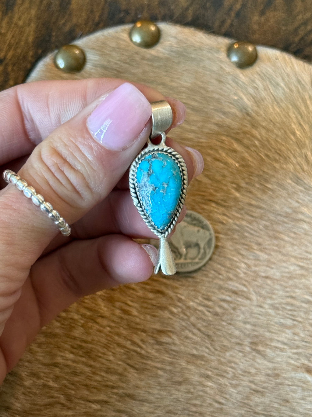 Turquoise blossom pendant