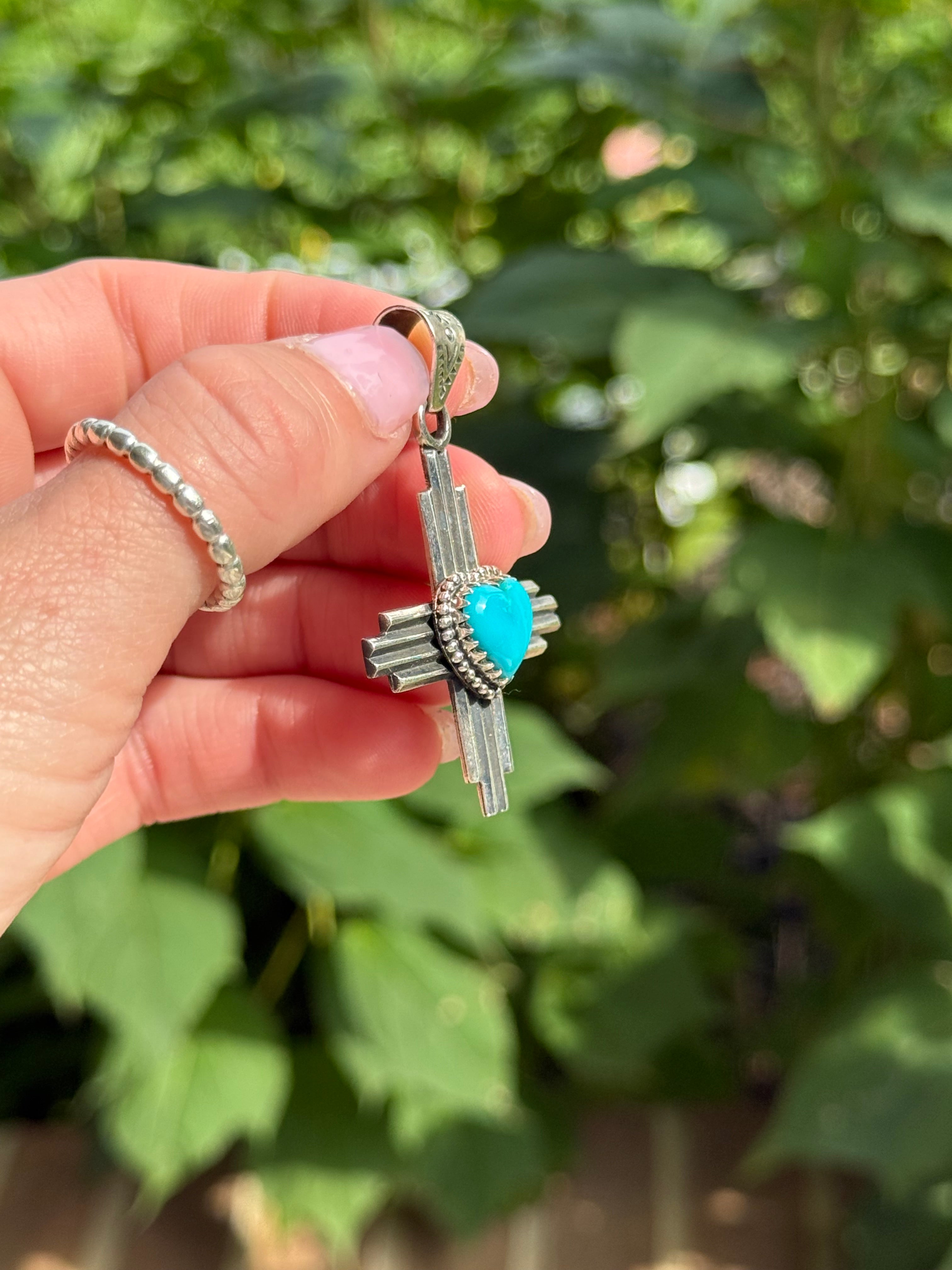 Turquoise Zia pendant