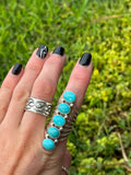 T. Yazzie 5 stone turquoise ring