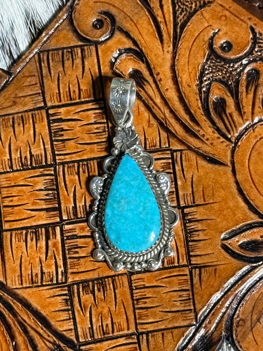 Turquoise & Sterling silver pendant