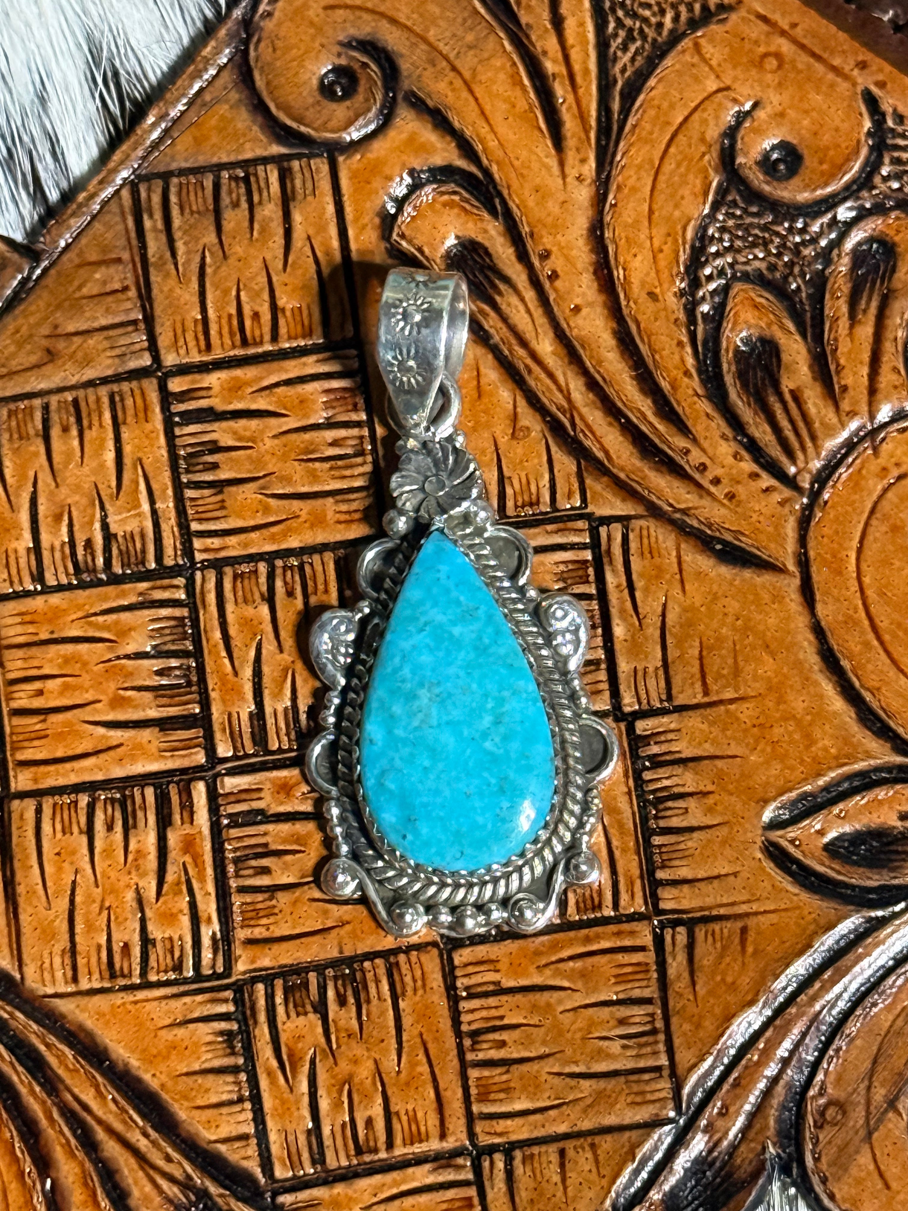 Turquoise & Sterling silver pendant