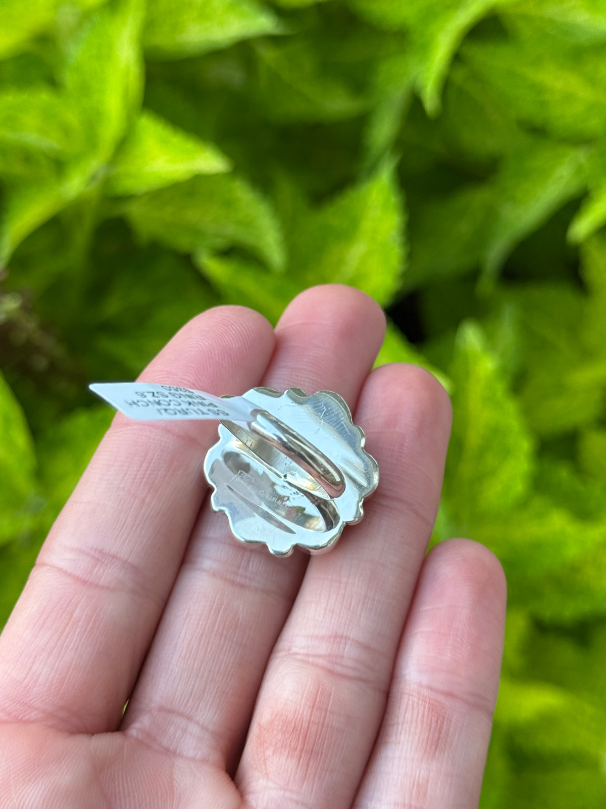 Navajo Charlene Yazzie pink conch and turquoise ring