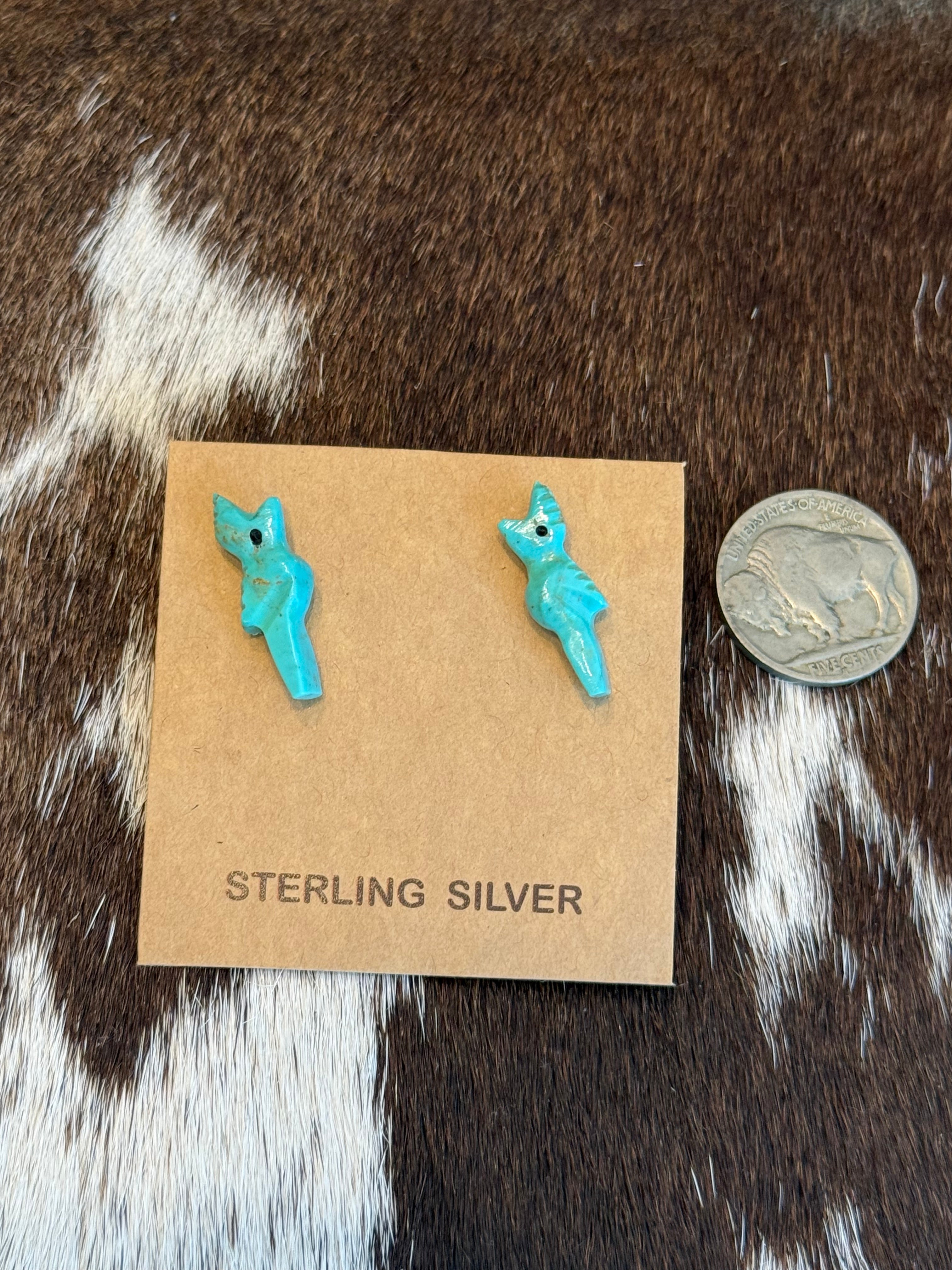 Zuni hand carved studs