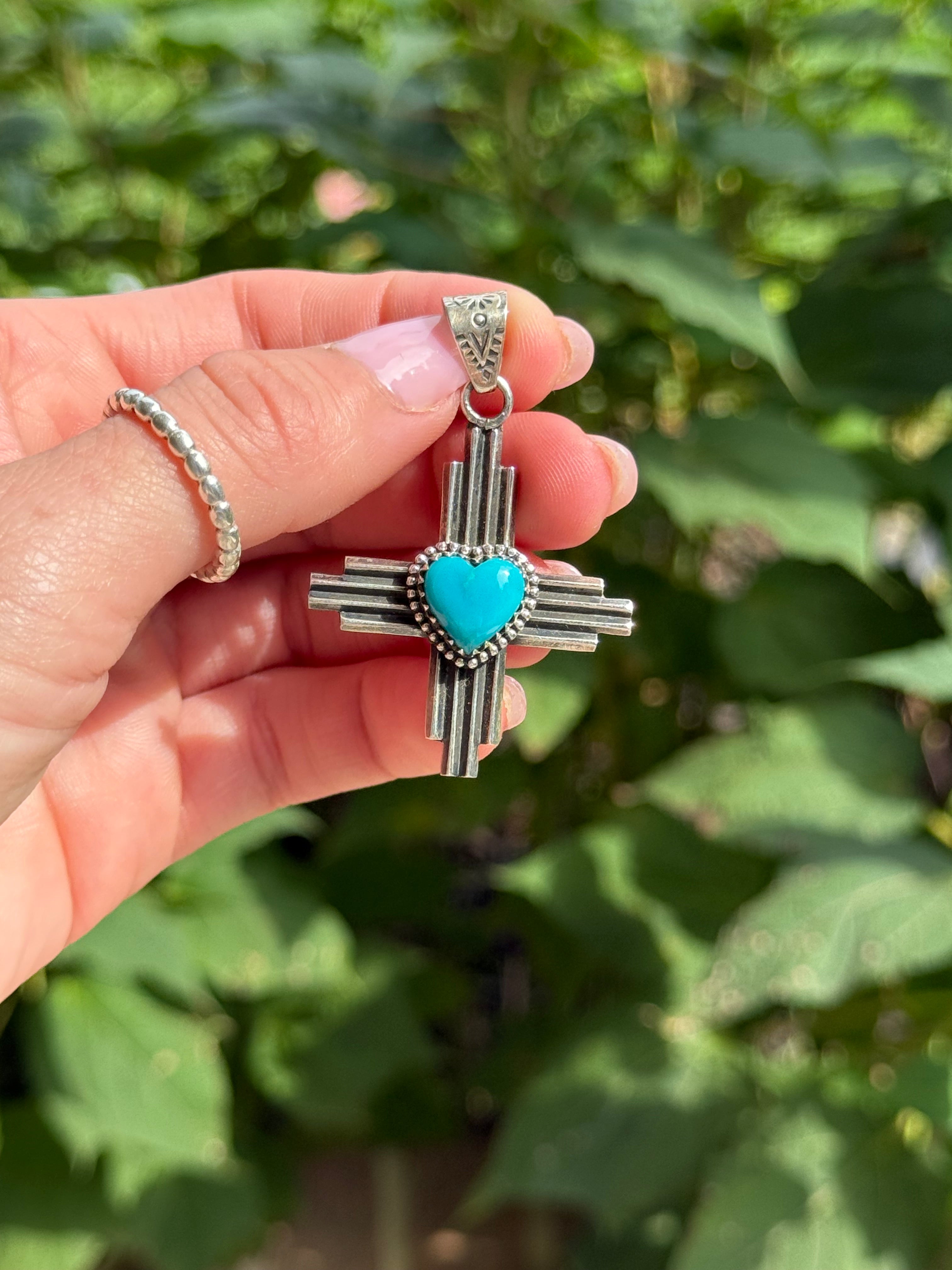 Turquoise Zia pendant