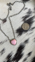 Native pink conch heart necklace