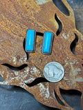 Native handmade turquoise bar earrings