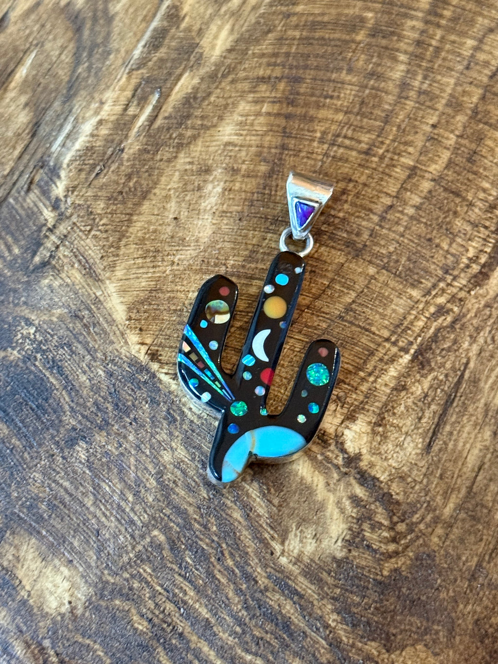 Cactus moon pendant