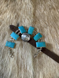 8” adjustable turquoise bracelet