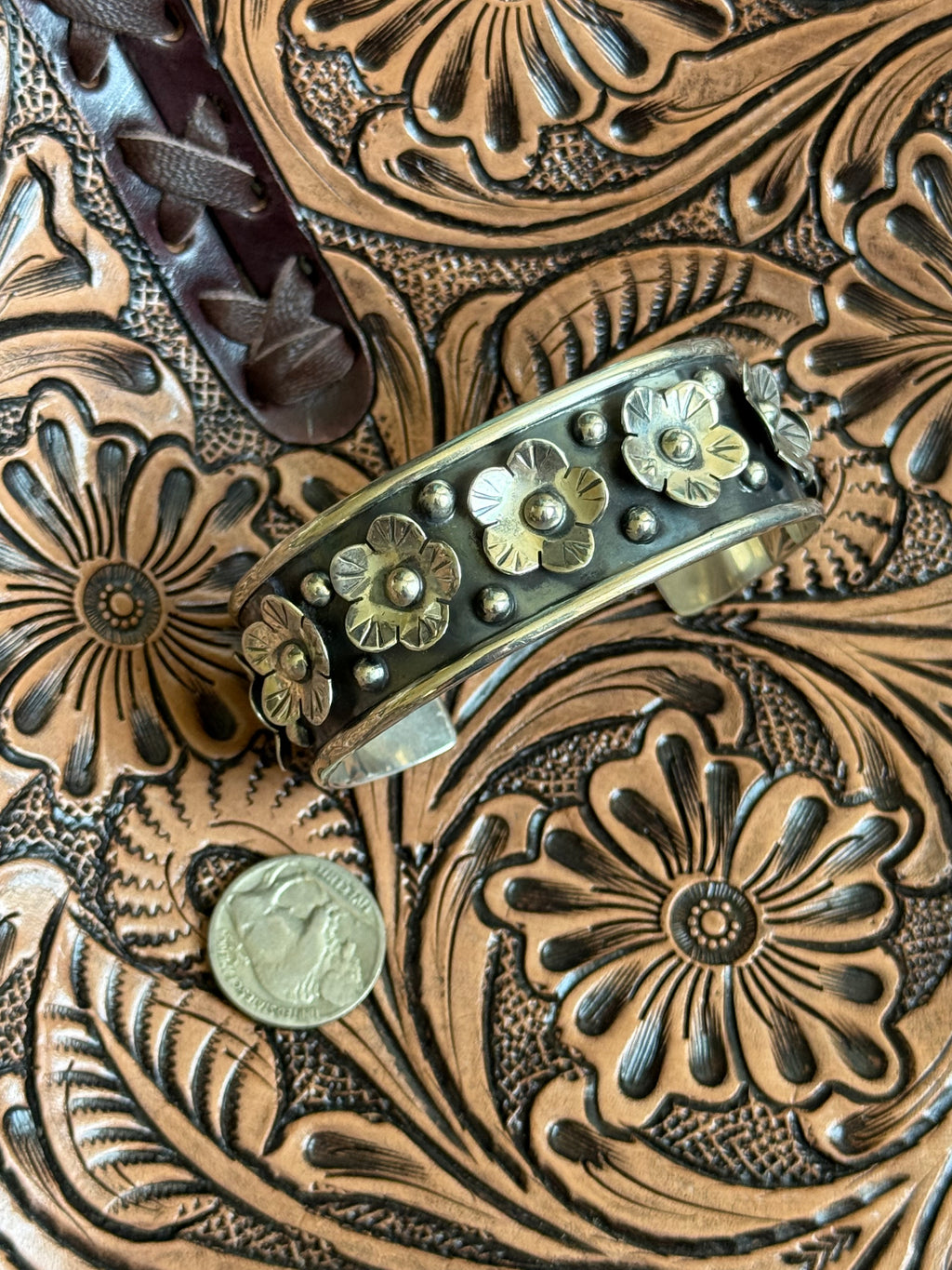 Taxco flower cuff bracelet