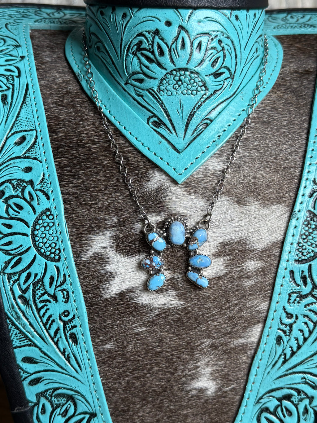 Golden hills turquoise naja necklace