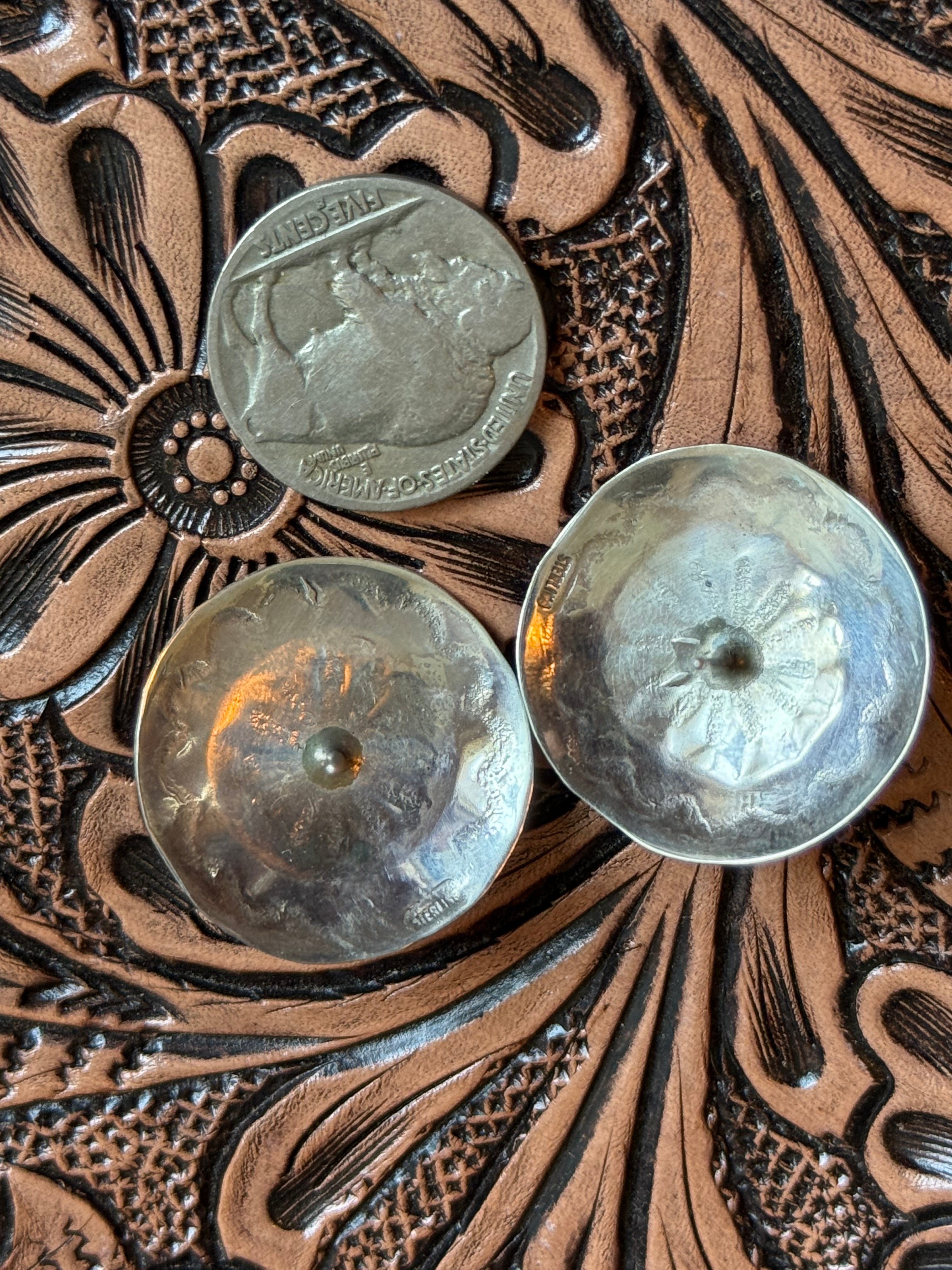 Native turquoise concho studs