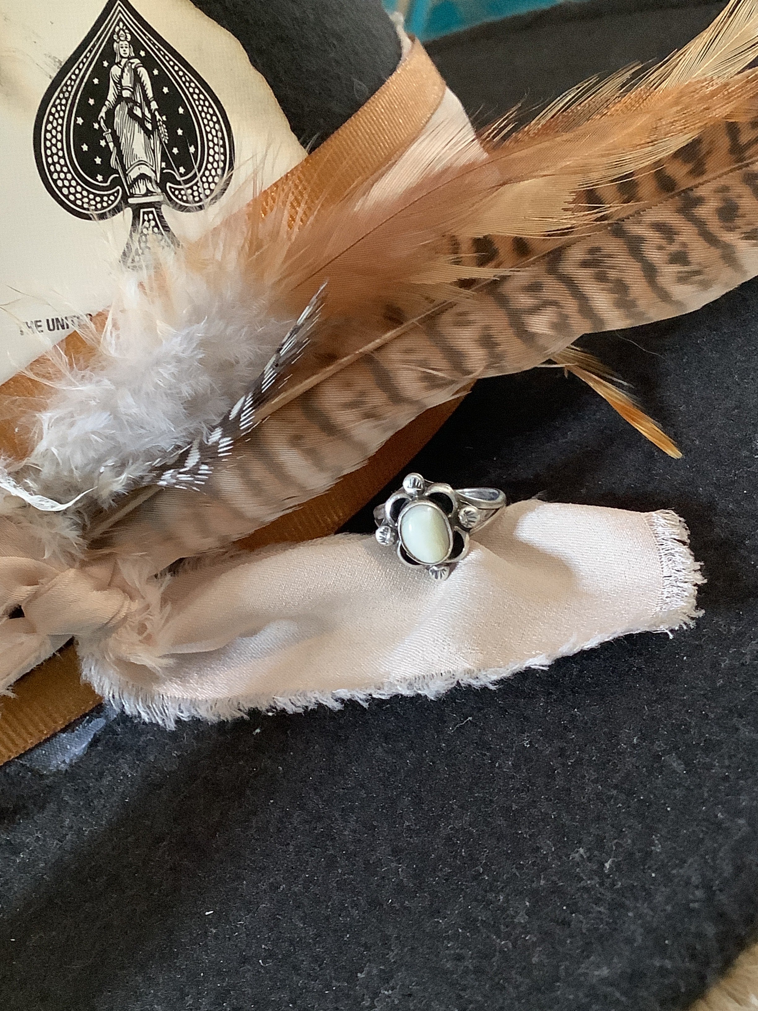 Vintage native mother of pearl ring