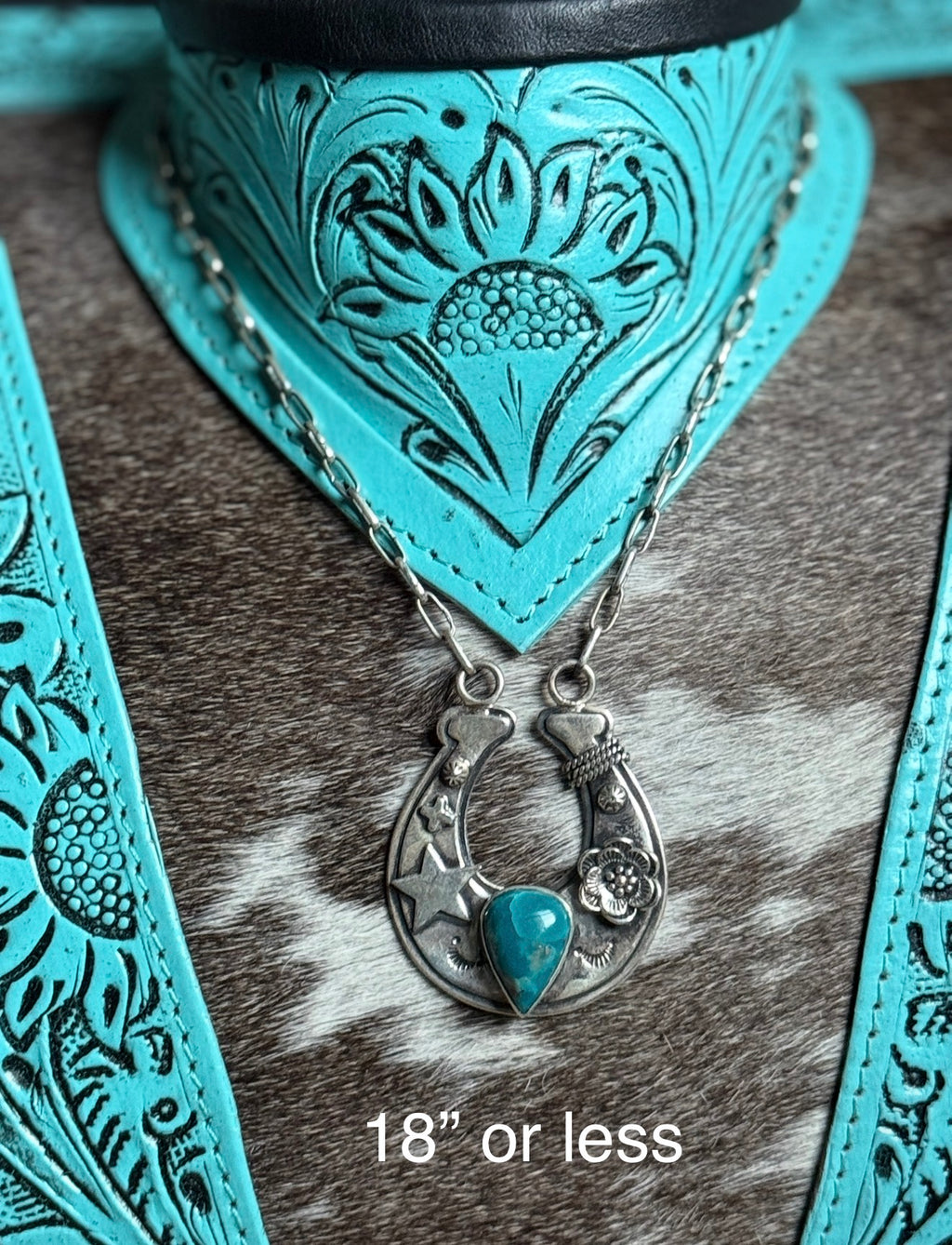 Turquoise horseshoe necklace