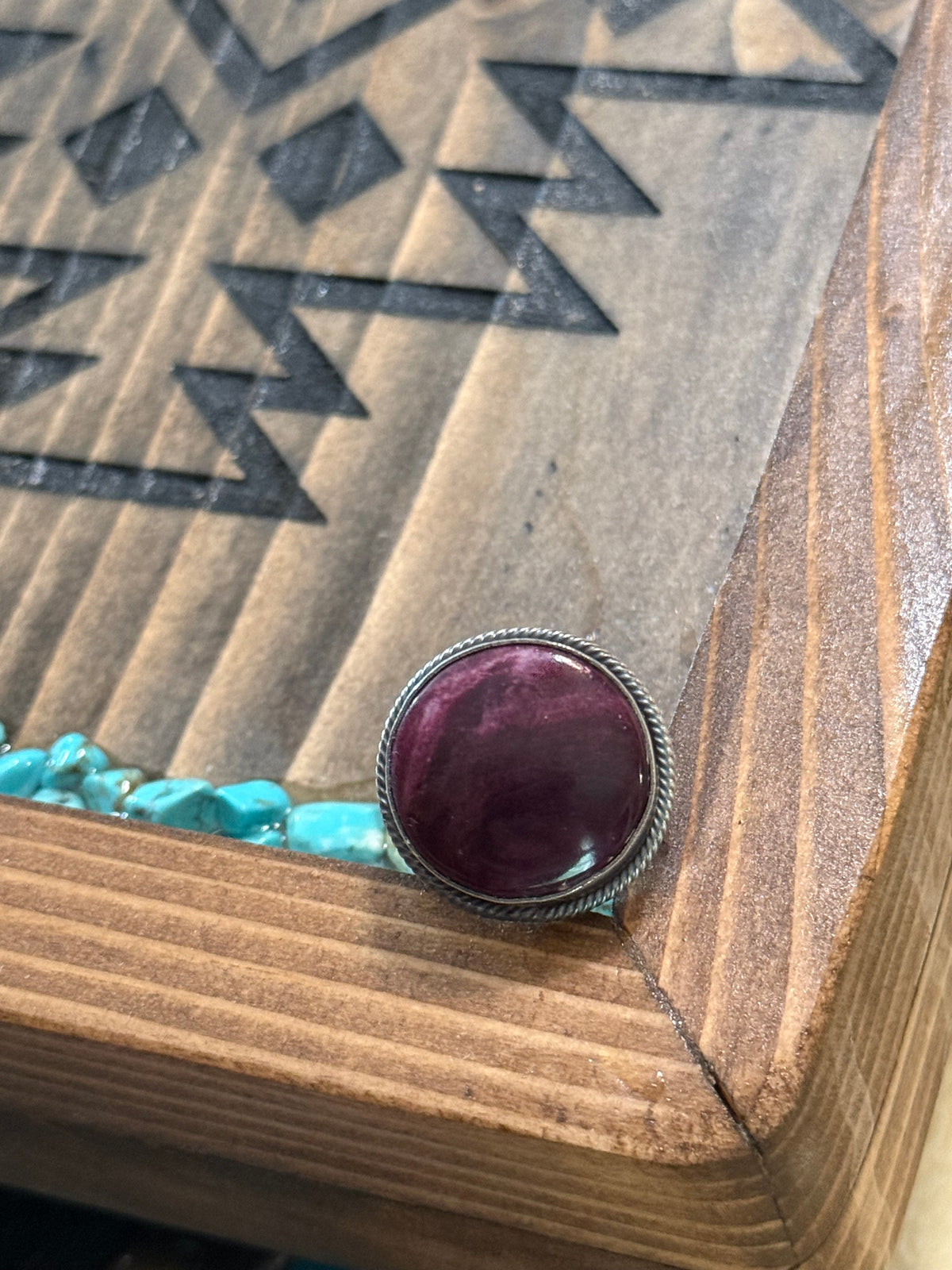 Navajo Scott Skeets purple spiny adjustable ring