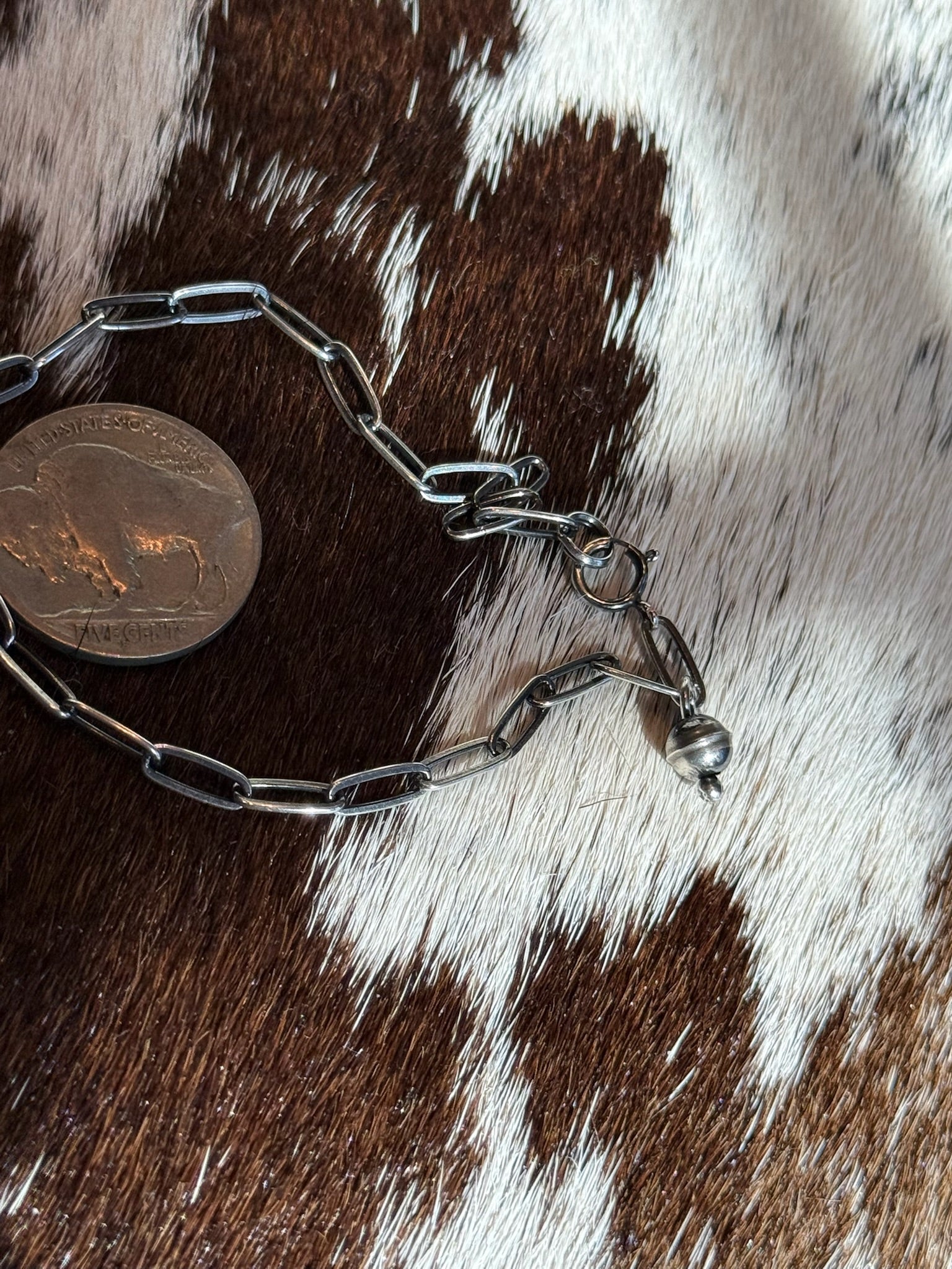 Sterling silver paper clip bracelet