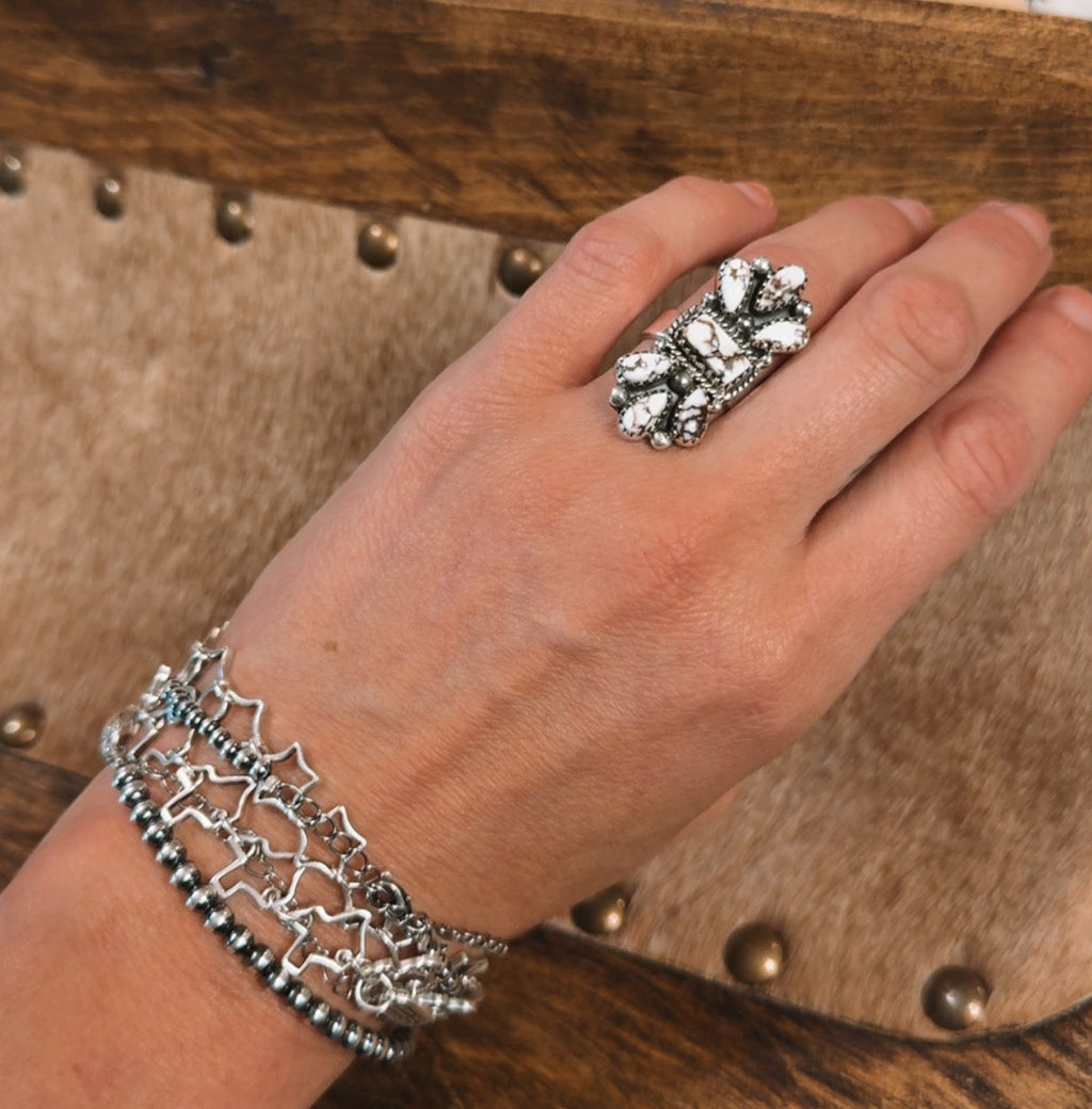 Wild horse cluster ring