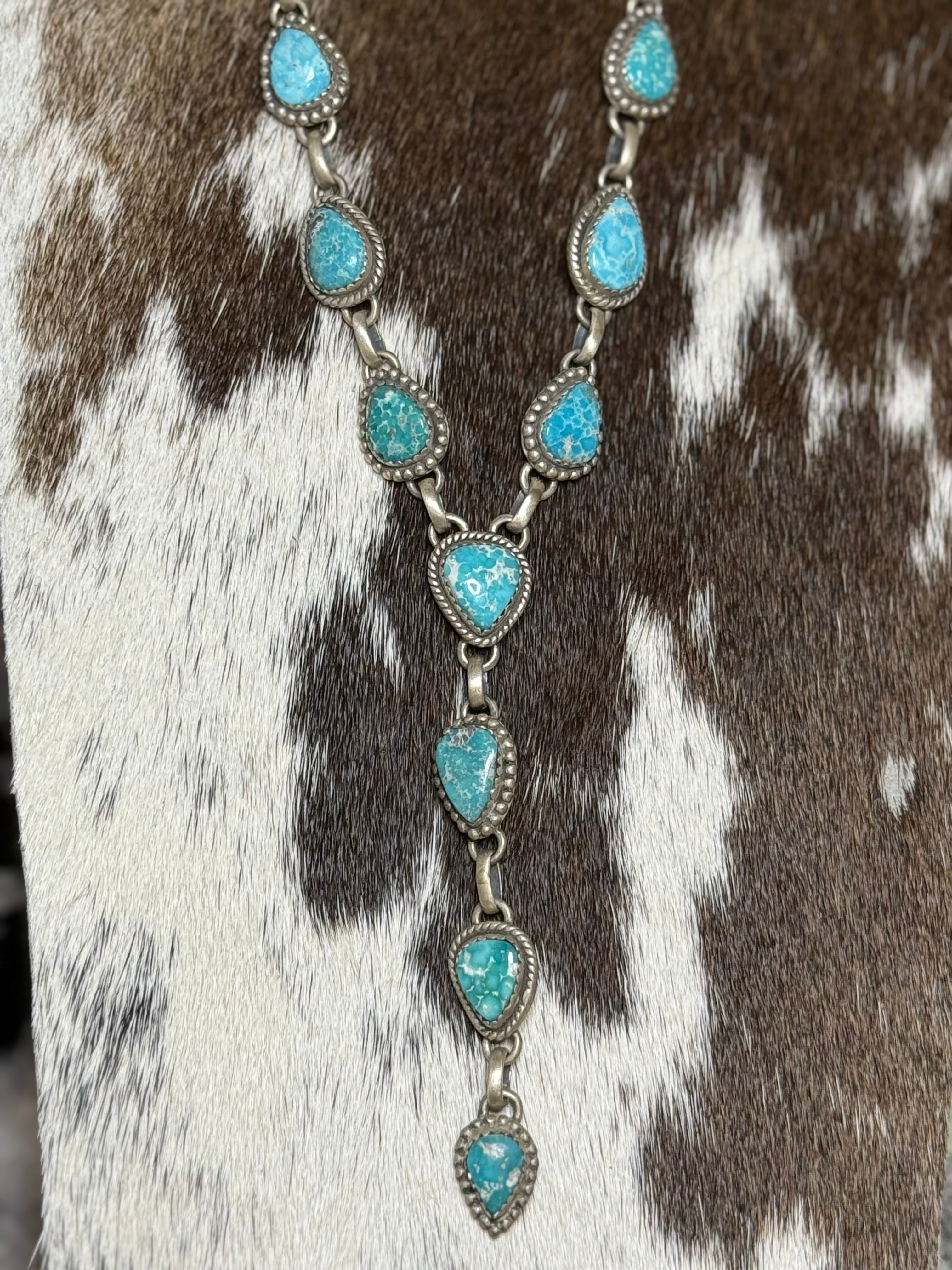 White Water turquoise lariat